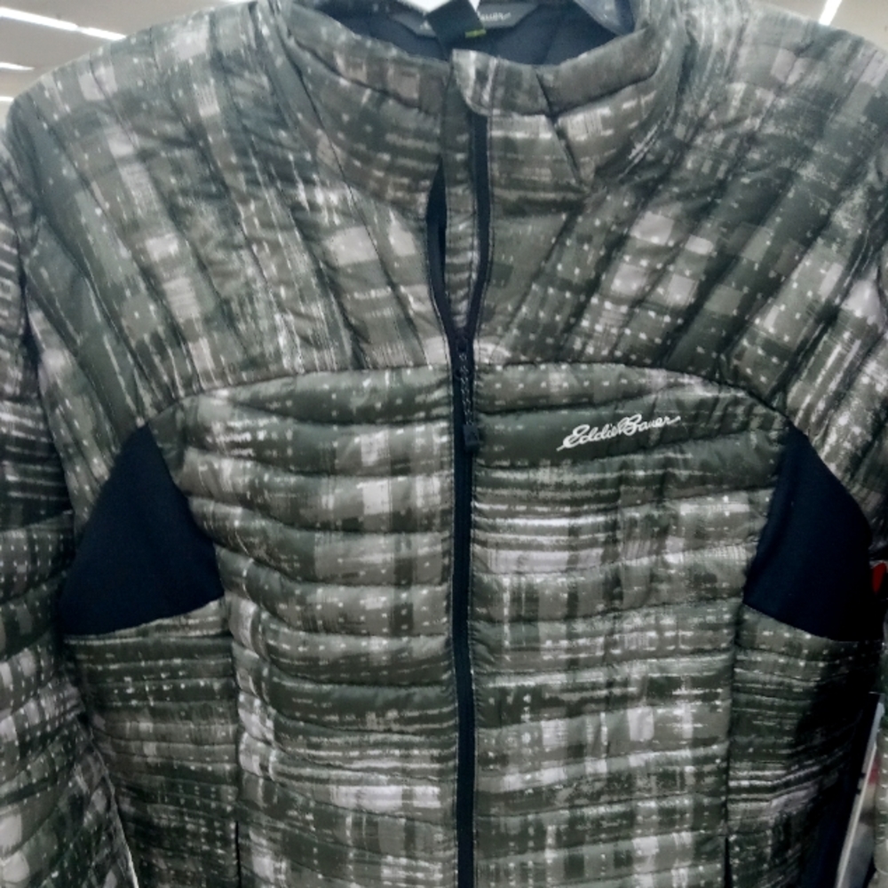 EDDIE BAUER GOOSE DOWN JACKET FIRST ACCENT PUFFER PACKABLE SKI HIKER SZ LT NICE